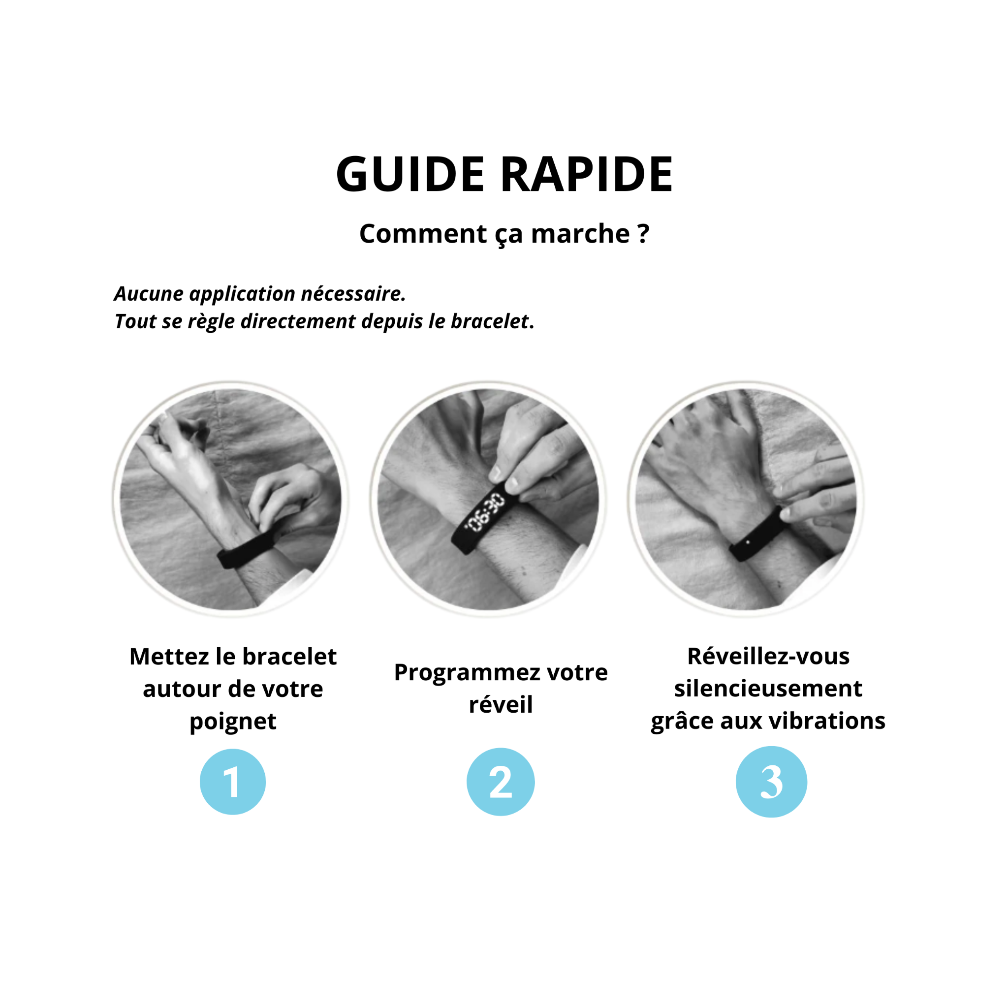 Bracelet réveil silencieux Enerys Rise™