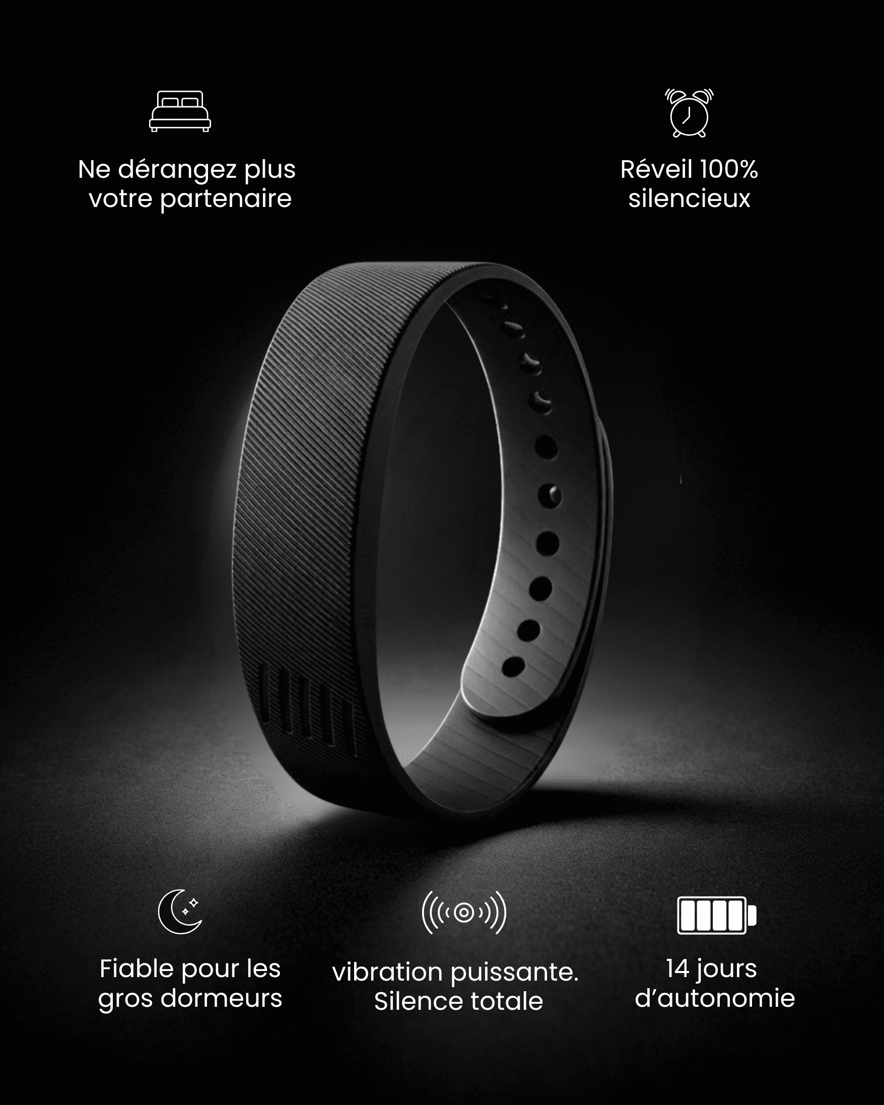 Bracelet réveil silencieux Enerys™