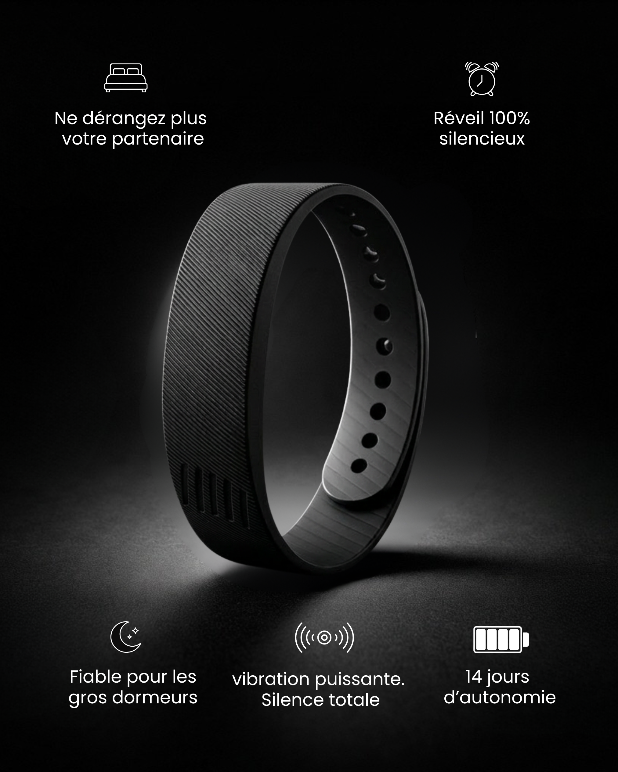 Bracelet réveil silencieux Enerys Rise™