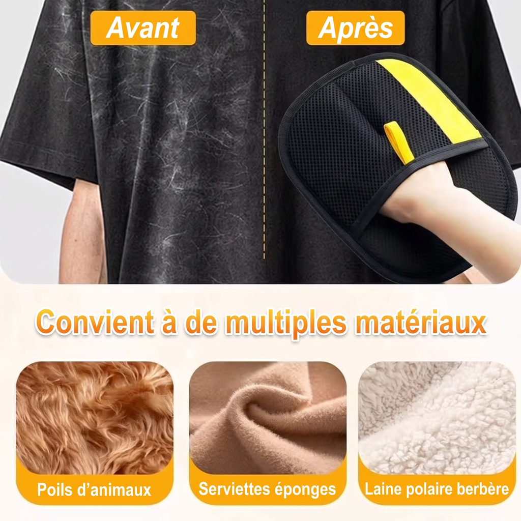 Gants Anti-Poils, Anti-Poussière pour Vêtements, Meubles et Tapis – Gant Nettoyable